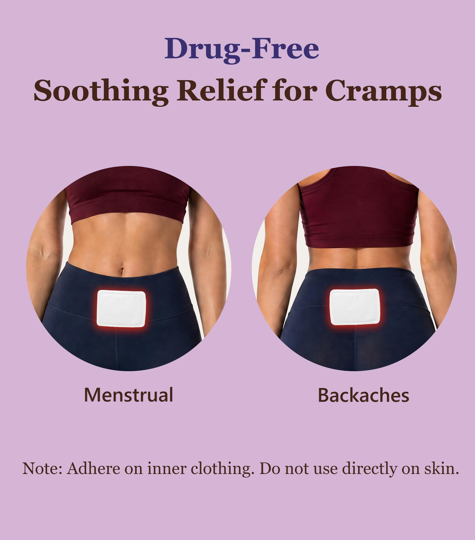 Portable Menstrual Pain Relief Heat Patch, Adhesive Heat Patches for Period Cramps and Backache Relief, Disposable Air Activated Body Warmers - Up to 10 Hours — Amazon image 2