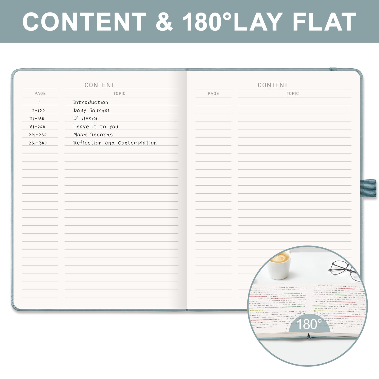 EMSHOI Notebook A5 Lined, 100gsm Hardcover Leather Journal with Sticky Notes - Image 4