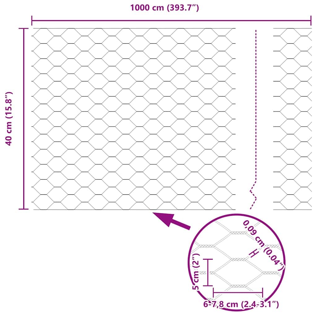 Valla de alambre soldado de 10 x 0,4 m, acero recubierto de PVC verde, incluye 5 postes de 80 cm, 2 postes de esquina, alambre tensor y alambre de amarre, valla de jardín resistente a la
