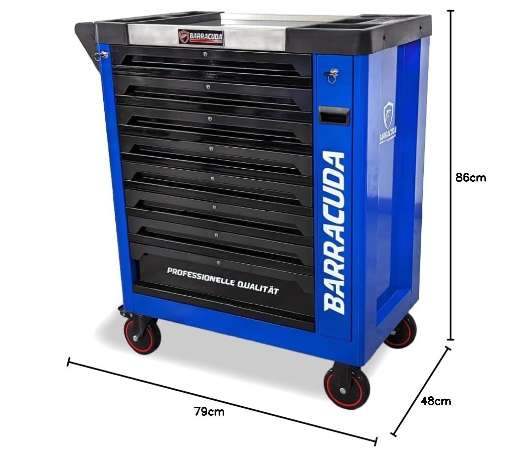 Barracuda Tools Servante d'atelier 9 tiroirs Dont 8 outillés - Racing 1 Max+ Blue