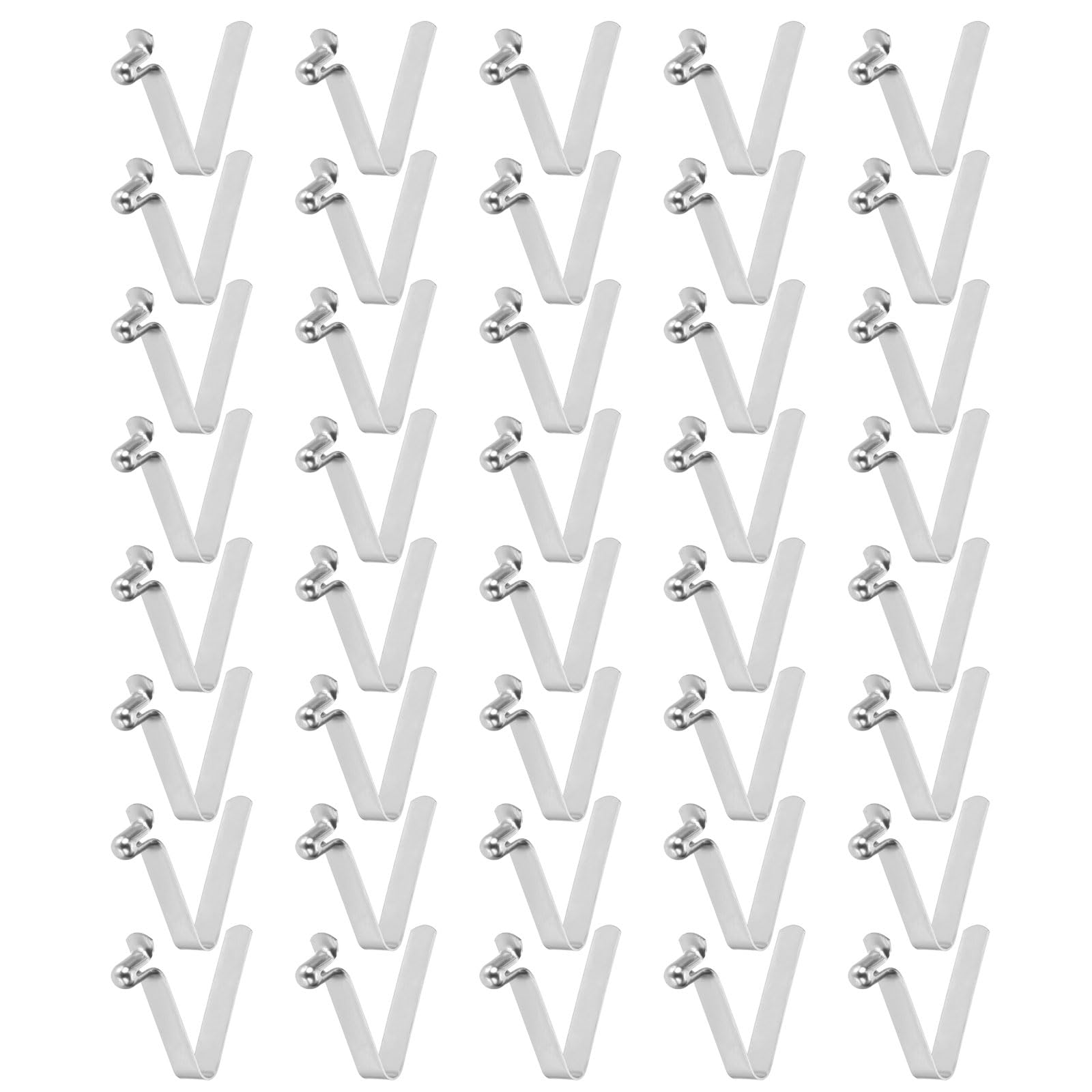 sourcing map 40pcs Single Button Kayak Paddle Snap Spring Clip 5x8.5x30mm 65Mn Spring Steel V-Shaped Hollow Lift Telescopic Locking Tube Pole Clips for Tent Umbrella Camping