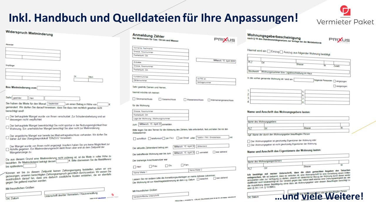 Das Vermieterpaket: Ihr Schlüssel zur mühelosen Vermieterverwaltung! CD-ROM & Kostenlose Online Updates.
