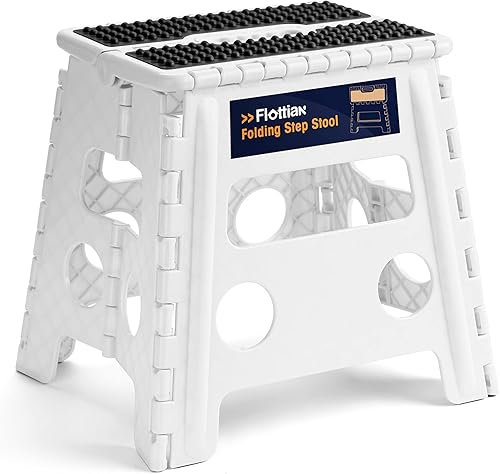 Miniatura 15 de Flottian Taburete plegable de 18 pulgadas para adultos y niños con capacidad para hasta 300 libras, taburetes plegables antideslizantes con asa,