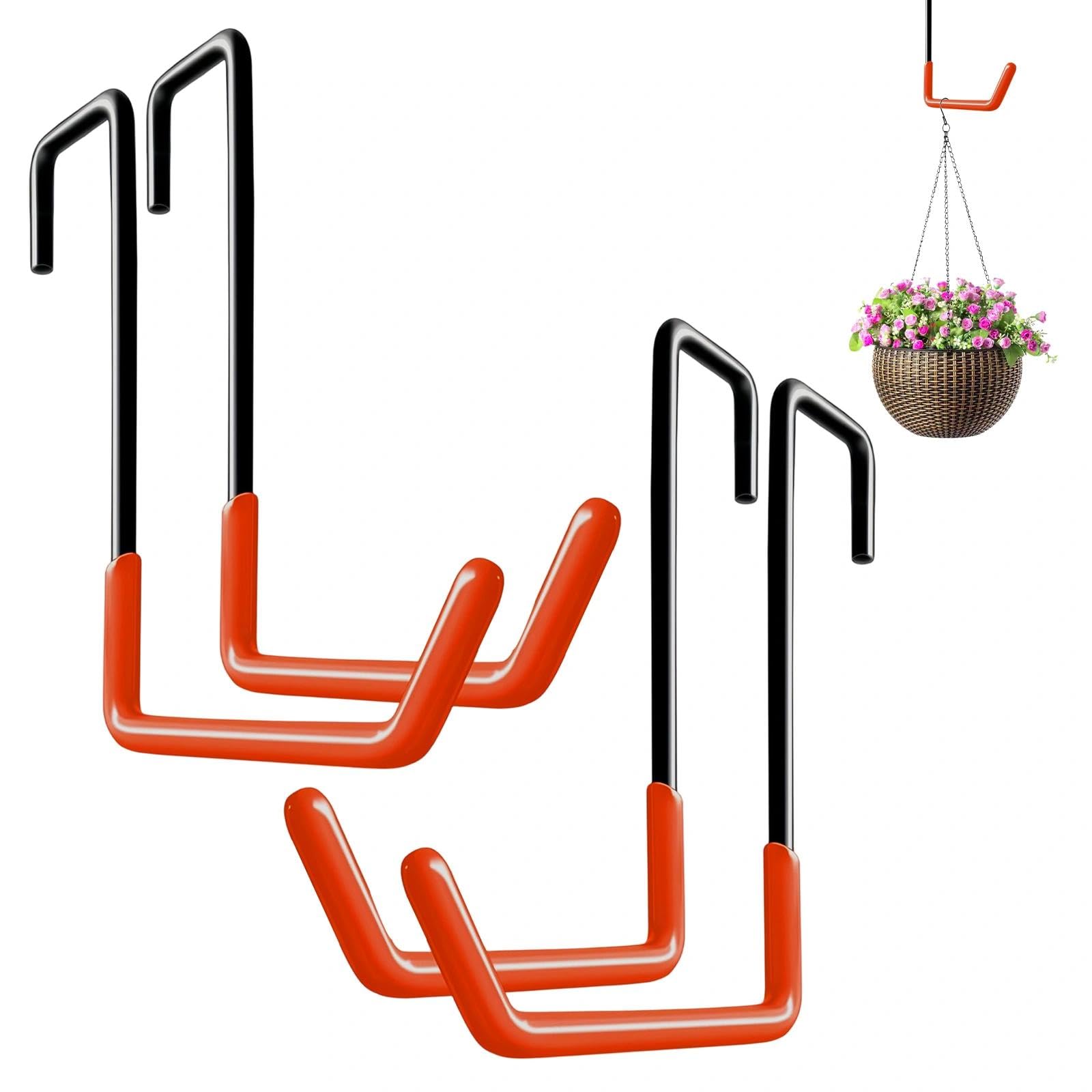 DEANKEJI 4 Piezas de Ganchos en S Ganchos, Adecuados para Cuelga Bicis Pared de Hasta 5 CM de Grosor, Robustos Colgar Bicicletas Pared para Colgar Bicicletas, Macetas y Herramientas de Jardinería