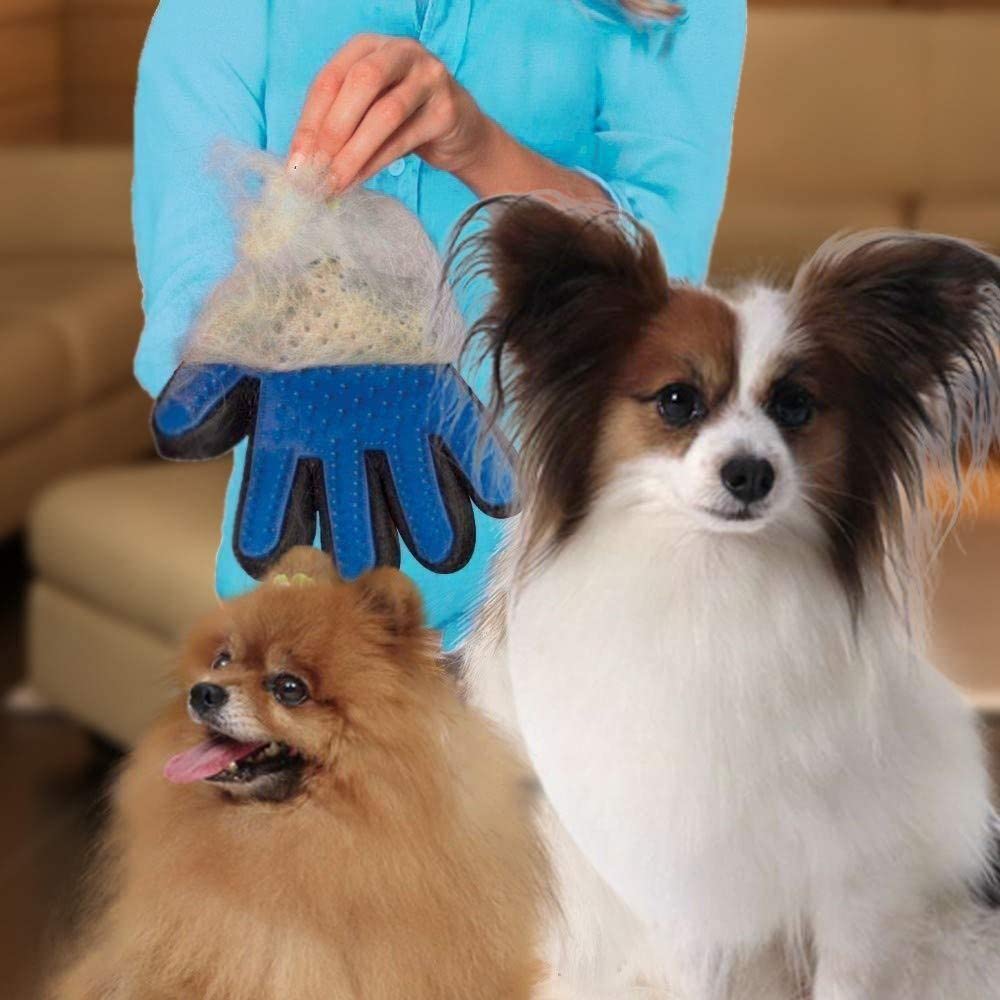 Tanzima Efficient Pet Hair Remover Mitt Enhanced 5 Finger Design Gentle Deshedding Brush Gloves for Dog and Cat with Long and Short Fur (Pack of 1) 1