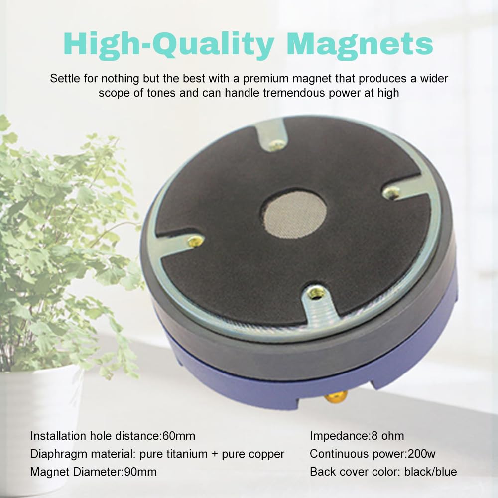Greensen 200W Auto-Audio-Hochtöner-Horn-Treiber 34mm Kompressionstreiber mit Premium-Magnet für Klaren Lauten Klang in Auto LKW