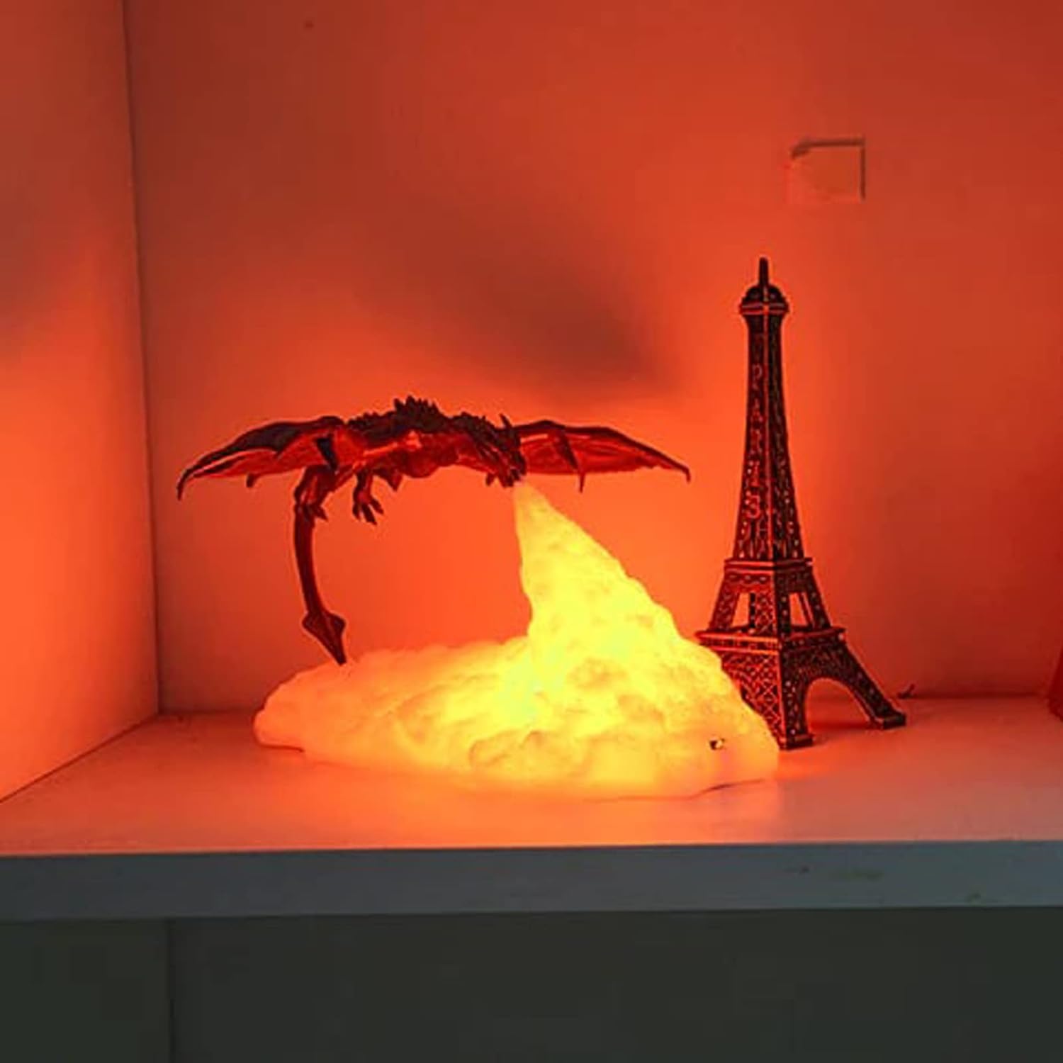 Unique Garçons veilleuse feu Dragon Lampe lumière 3D imprimé Dragon lumière Volcan Dragon Lampes Lampe de Chevet pour Enfants garçons Filles Veilleuse
