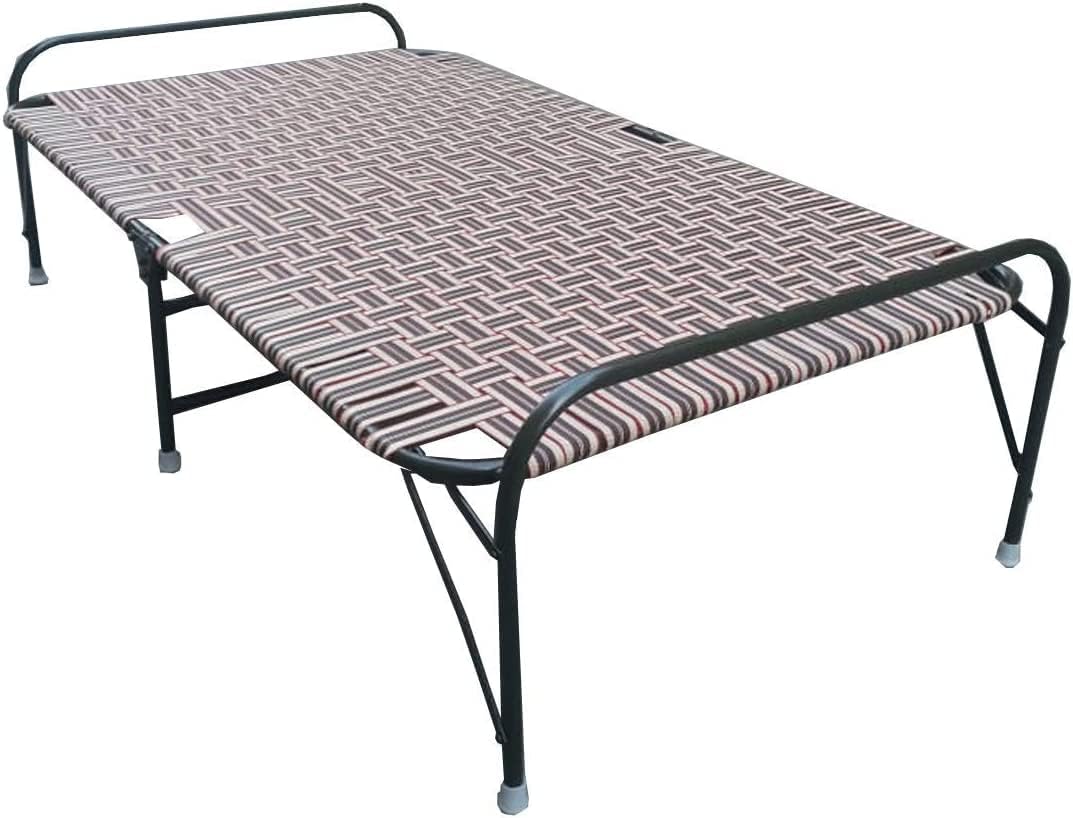 UR CHOICE Foldable Single Bed Indian Manja Camping, Garden Bed