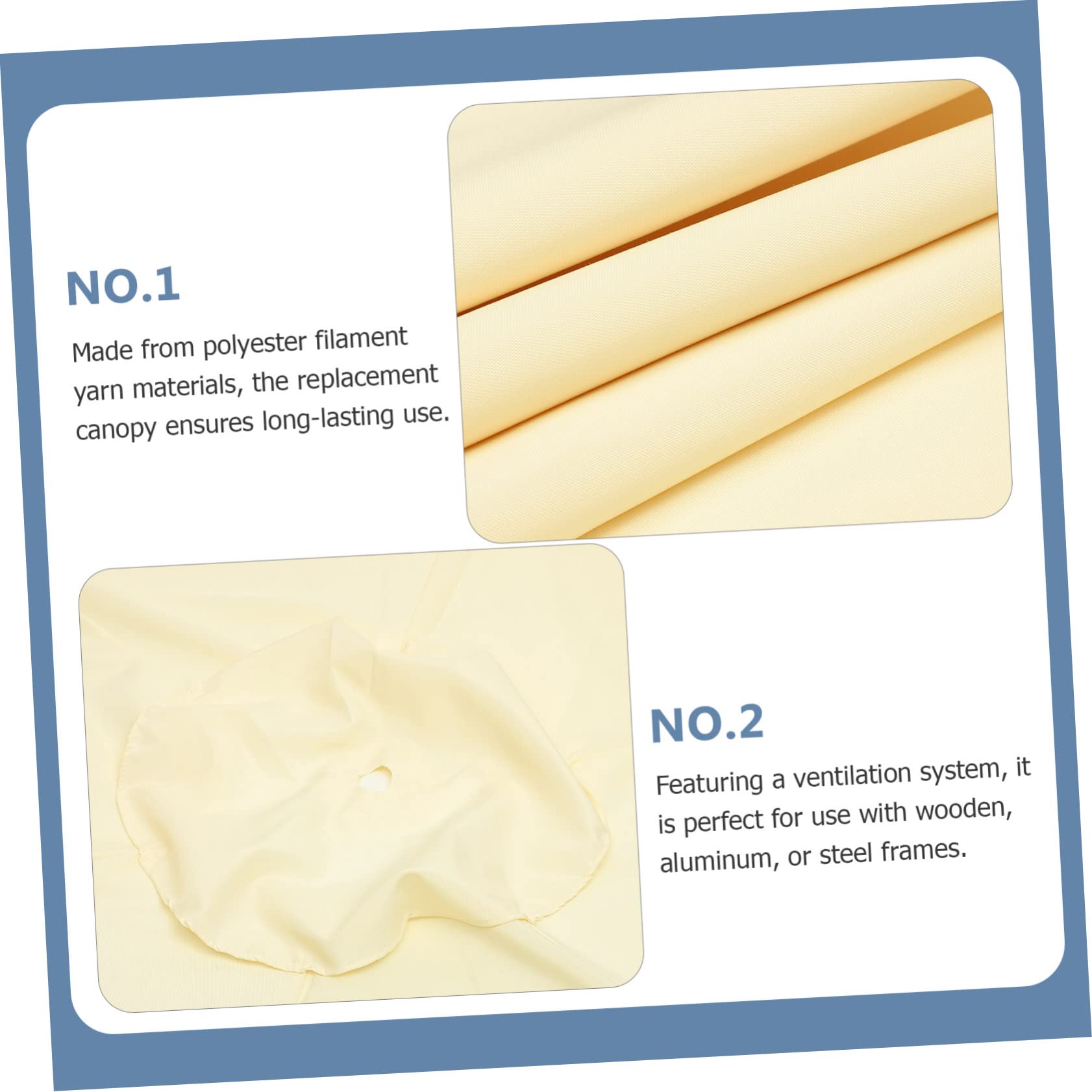 Telo di Ricambio per Ombrellone da Giardino 2, 7m Beige | Poliestere Filato, Protezione dal Sole e Dalla Pioggia, Atmosfera Estiva, Ventilazione Integrata