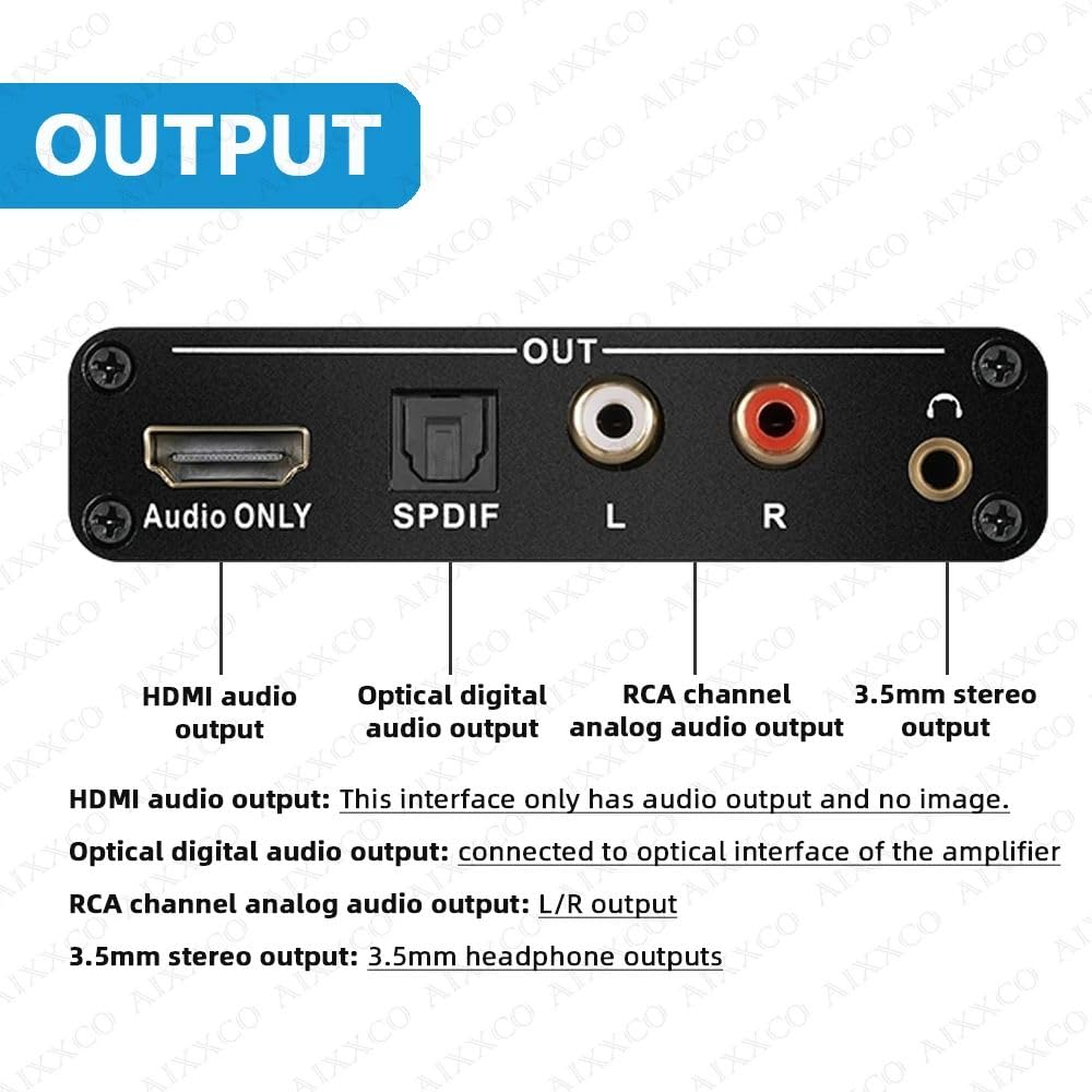 Estrattore Audio HDMI eARC Arc Convertitore da 192 Khz Adattatore per estrattore Audio eARC a RCA per Fibra DTS Dolby Atoms AC3 LPCM