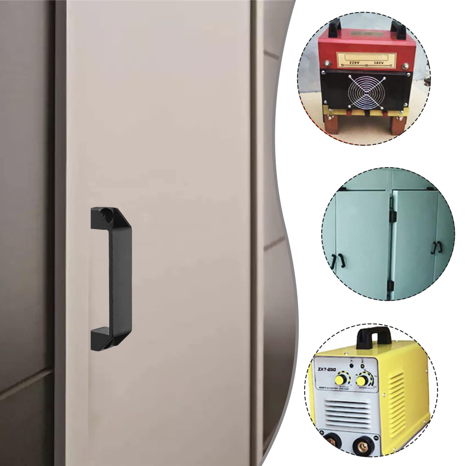 Set Da 6 Maniglie Per Mobili In Plastica Rinforzata PA – Interasse 120 Mm, Nero Opaco, Ergonomiche E Resistenti