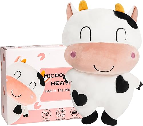 Miniatura 1 de Almohadilla térmica para microondas, animales de peluche calentables para calambres, alivio del dolor, linda almohada suave y acogedora de felpa