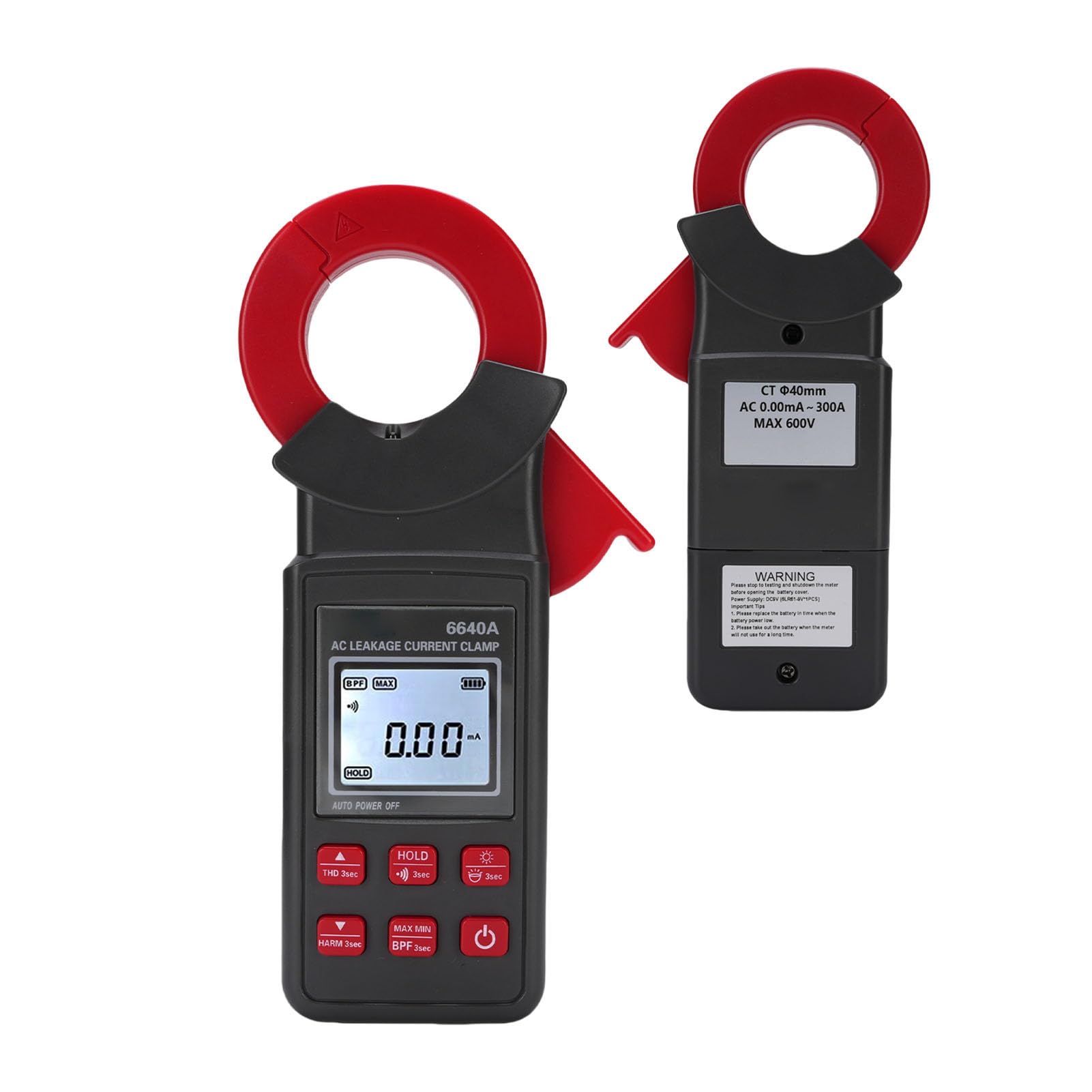 Pinza Amperimétrica de Corriente de Fuga de CA Compacta y Precisa para Medición de Potencia Industrial Diámetro de Mandíbula de 1,57 Pulgadas