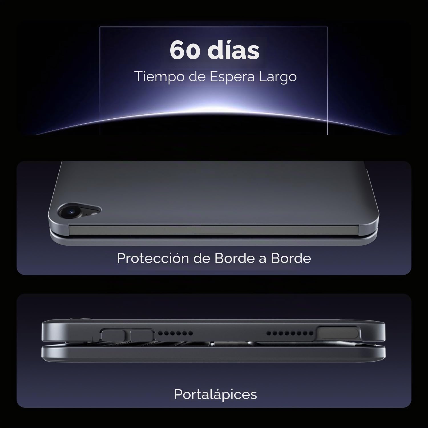 doqo Funda Teclado iPad Mini 7 A17 Pro 2024 & Mini 6 2021 con Trackpad | Escritura tipo portátil, Rotación 360°, Retroiluminado, 8,3", Soporte para Lápiz Táctil