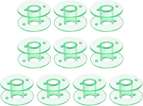 HARFINGTON 50 bobinas de plástico tamaños estándar para máquina de coser multifuncional, color rosa