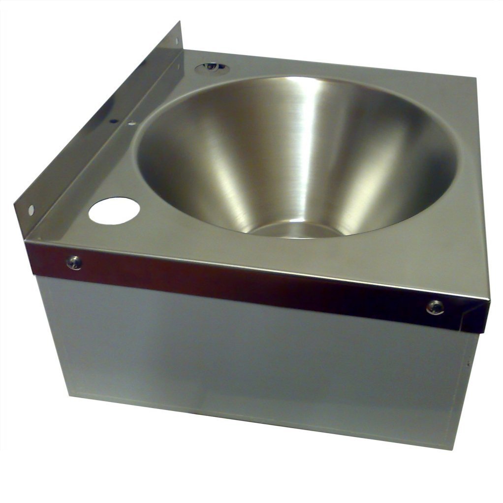 Easy Hygiene Silver Stainless Steel Hand Wash Basin Sink With Waste, Plug And Trap, No Taps