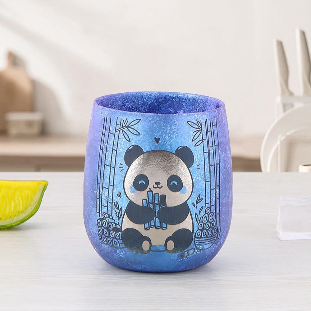 Tasse À en Titane À Motif Panda, Tasse À Boire en Titane, Tasse À Café pour À Dos, Camping en Plein Air
