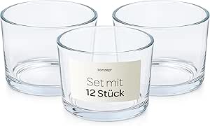 12er Set Kerzengläser 150ml, Kerzen Gläser leer zum Gießen – ideal für Duftkerzen, Wachsgießen und individuelle Kerzenkreationen