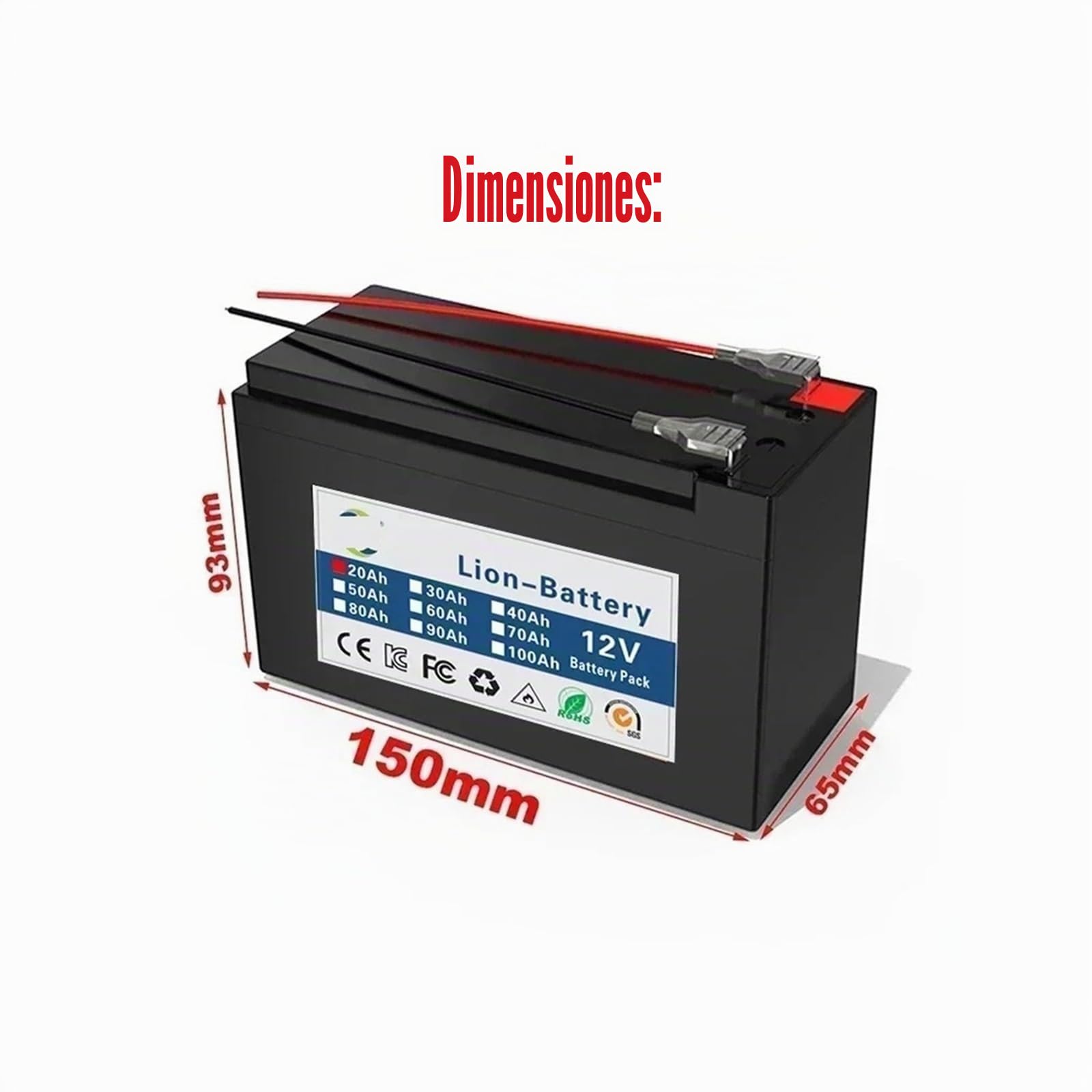 Batería De Litio Mejorada 12v 20Ah 18650 Batería De Iones De For Vehículos Eléctricos Paquete De Batería De Litio 9V- 12V 20000mAh BMS Incorporado 30A De Alta Corriente