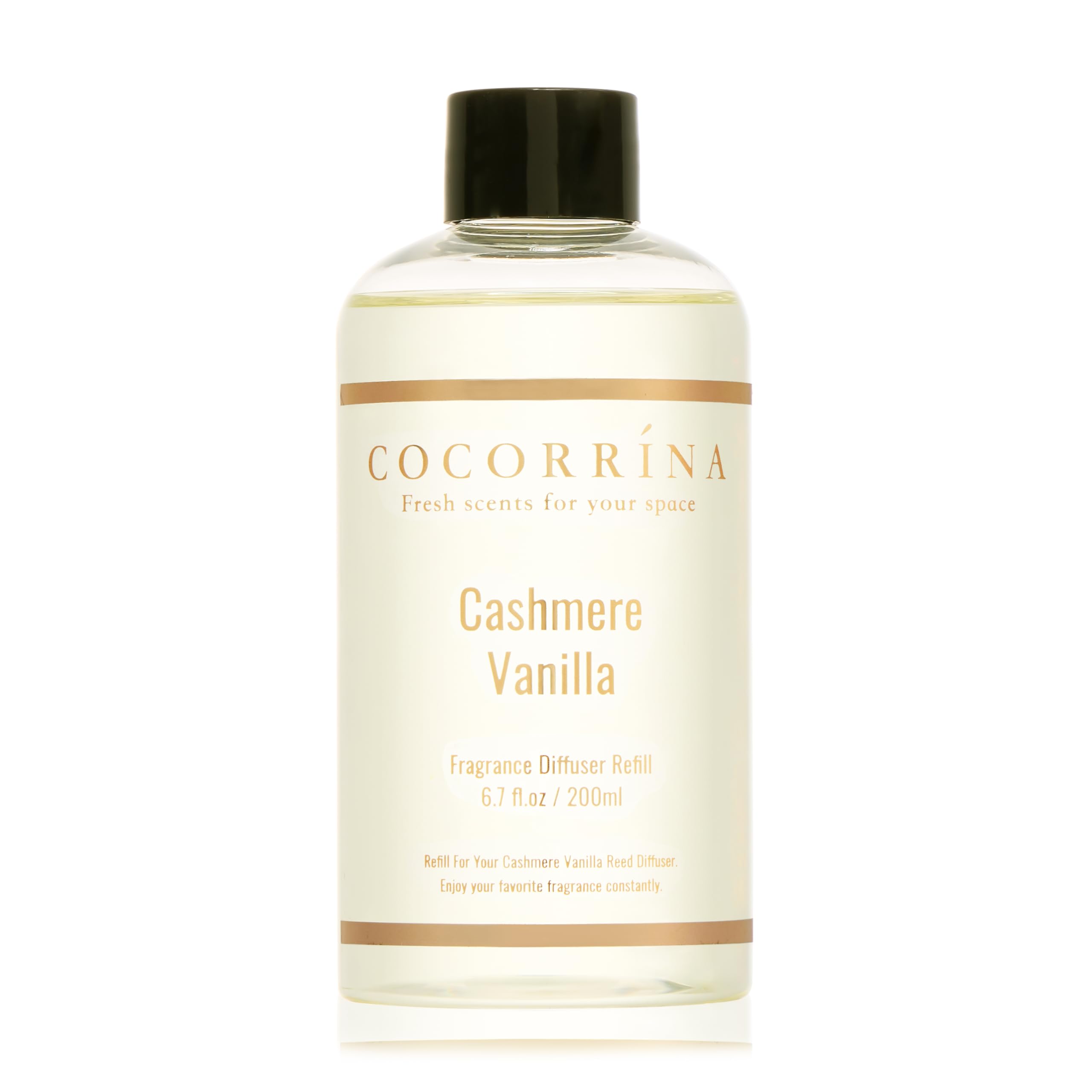 COCORRÍNA Reed Diffuser Refill - Cashmere Vanilla 6.7 Fl.oz Reed Diffuser Refill with 8 Sticks