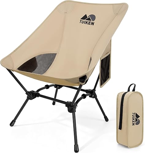 Silla de camping ultraligera, silla de campamento portátil con portavasos y bolsa de almacenamiento, silla plegable compacta ligera para senderismo,