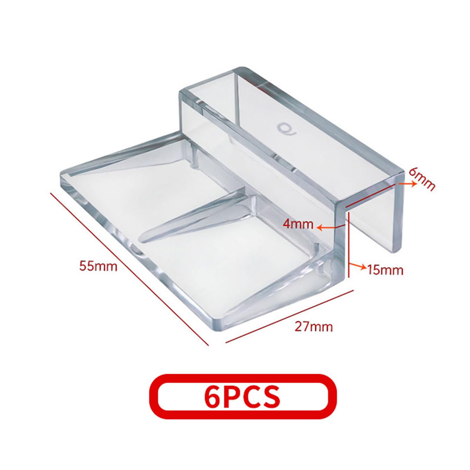 GVSS 6 Pièces Clips de Protection en Verre pour Aquarium Convient pour Verre 6mm, Support d'Aquarium Acrylique,Clips de Support d'Aquarium,Clips pour Couvercle d'Aquarium