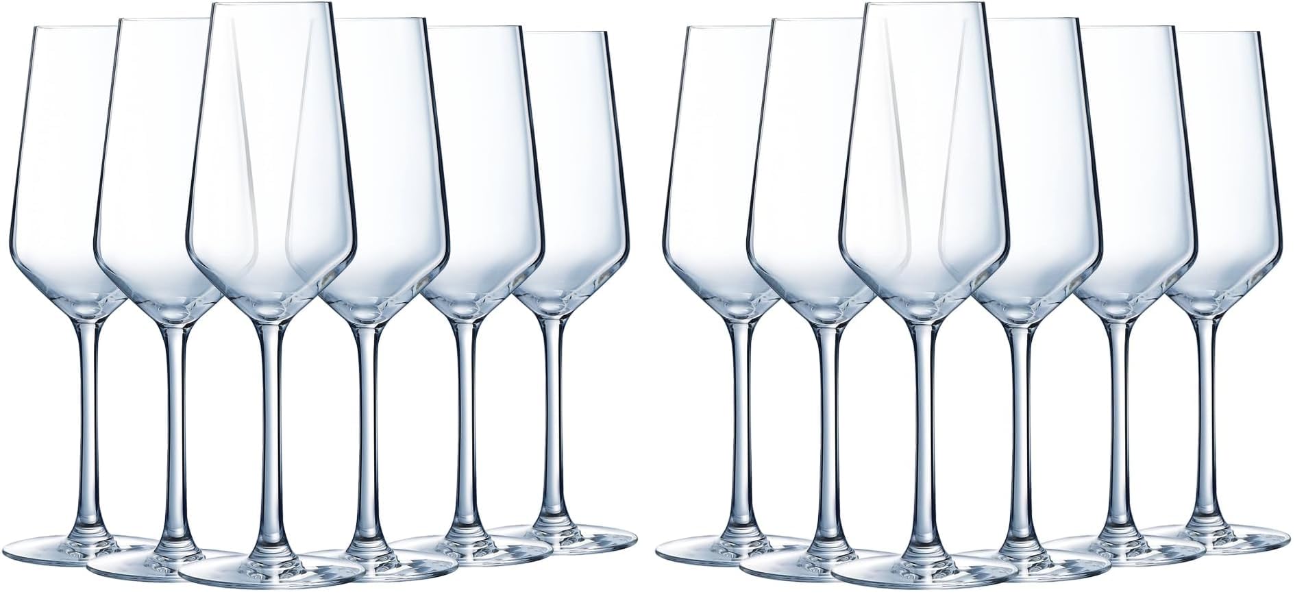 Luminarc - Collection Vinetis - 6 Flûtes 23 cl - Design moderne et élégant - Fabriquées en France - Emballage renforcé (Lot de 2)