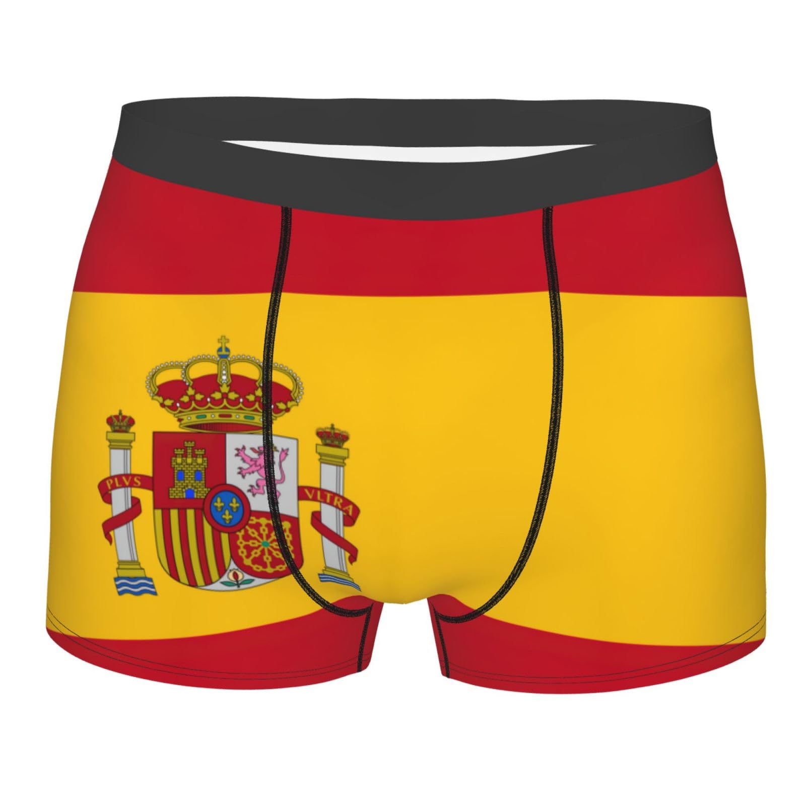 Drtgeds Unisex Black Spanish Flag Men's 1 Pack Stretch Boxer Brief,Moisture-Wicking Underwear, M