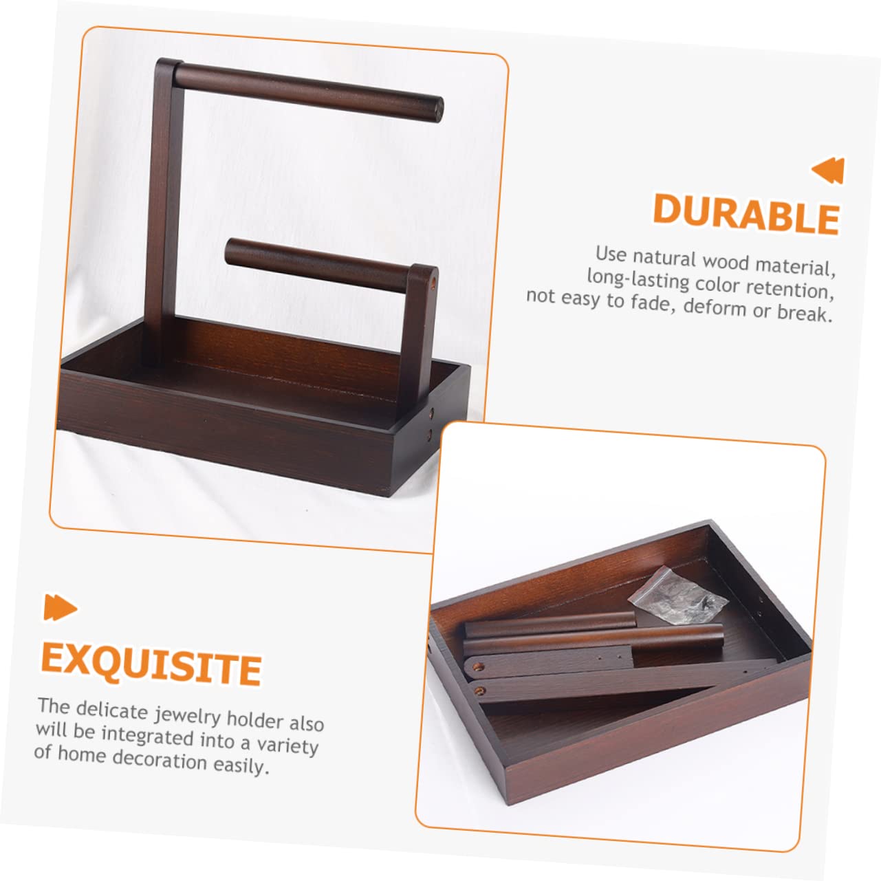 Healeved Espositore Gioielli in Legno Marrone per Orologi e Braccialetti | Organizzatore da Tavolo, Uso Casa e Laurea, Struttura Resistente e Stabile