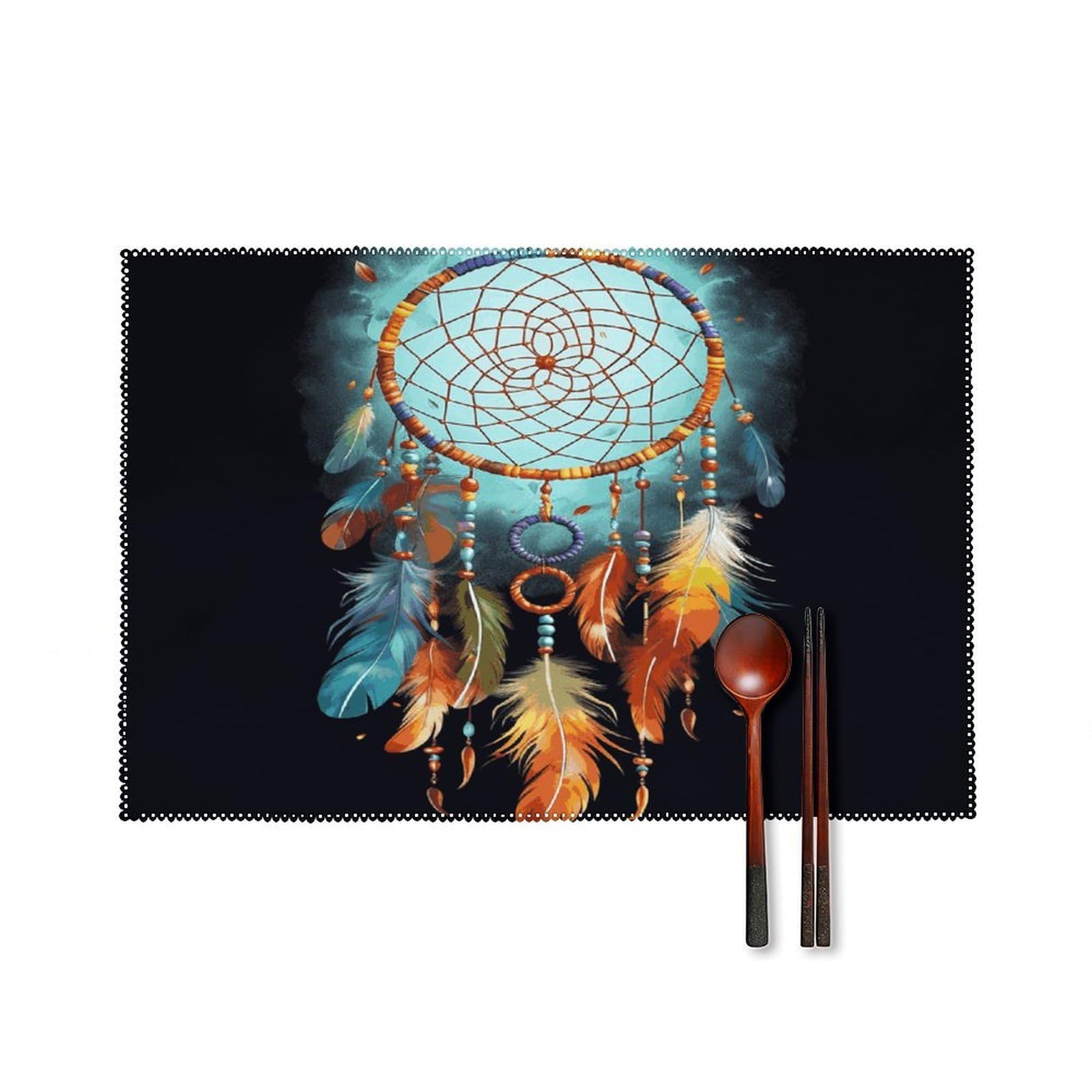 Fodpand Style Feathers Dream Catcher Placemats Set Of 4 Place Mats Table Mats