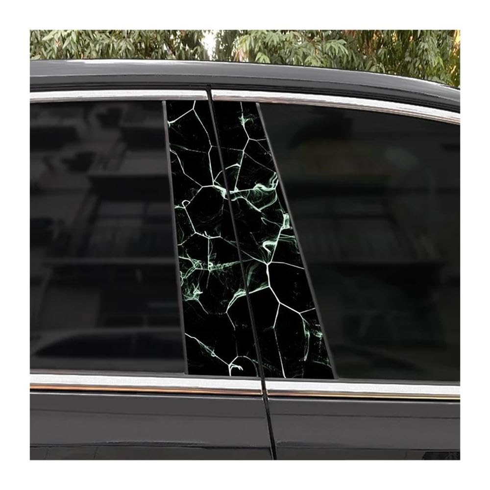 Body Parts 2pcs Car B-Pillar Decals Ice Blue Lightning Auto Center Pillar Waterproof Sticker(Type A)