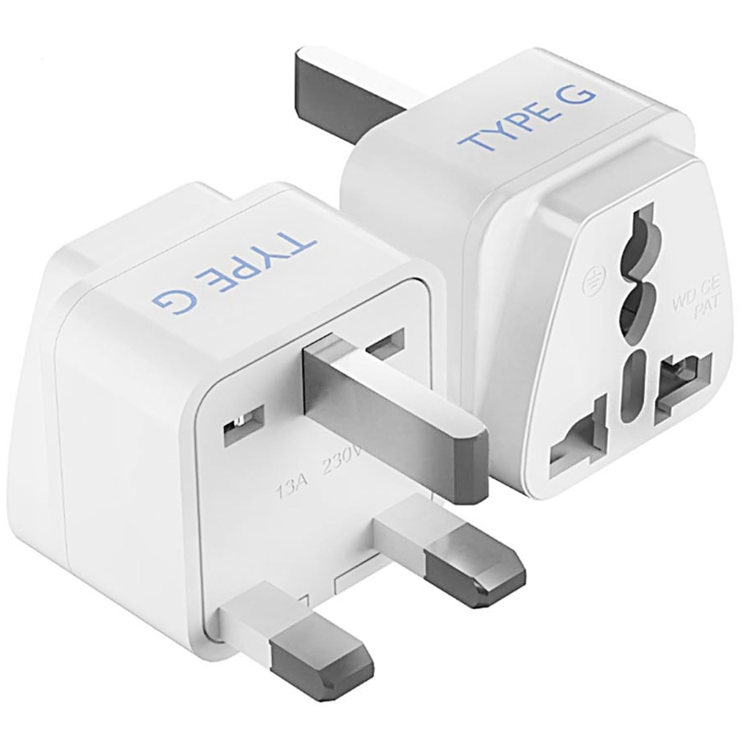 Ceptics Type G UK Adapter for Indian Pins, India to Hong Kong, UAE, Dubai Travel - Perfect for Laptop, Camera, Charger - CE - RoHS - 2 Pack -White - 5 Years Warranty discount deal