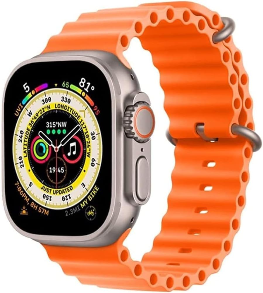AVIDOR X8 Ultra Smart Watch Largest Display, With Orange Strap Deep Waterproof, Video Control, Wireless Charging - Ultimate Smartwatch for Men