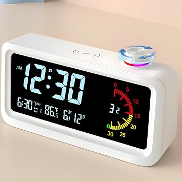 60-Minute Visual Timer for Kids, Pomodoro Timer, Rechargeable Alarm Clock, Dual Display, LCD Time Reminder - Ideal for Homeschooling, Teaching, and Time Management Gifts for Kids White