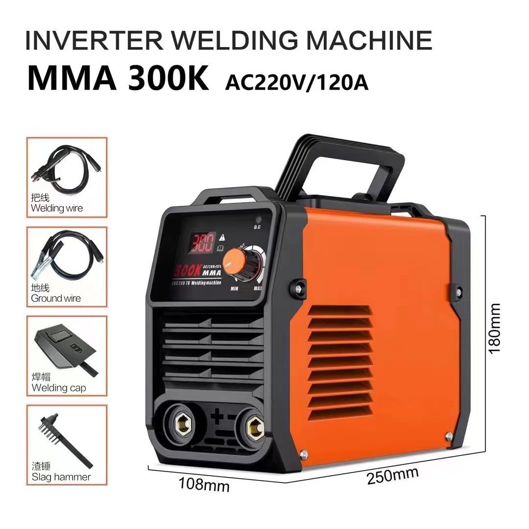 300A 220V MMA ARC Soldador,Mini Portátil Soldador Electrodo con Pantalla Digital LED,Bricolaje, Reparación de Bicicletas, Soldador Portátil para Soldadores