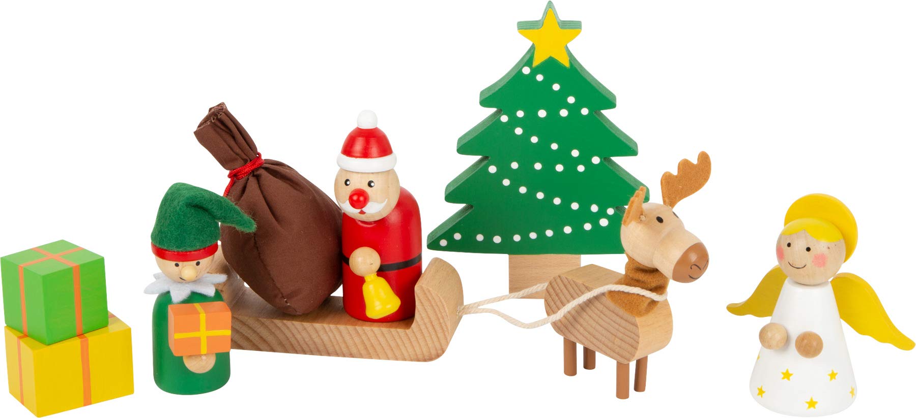 small foot Spielset Waldweihnacht der Tiere aus Holz, mit weihnachtlichen Spielfiguren, für Kinder ab 3 Jahren, 11749