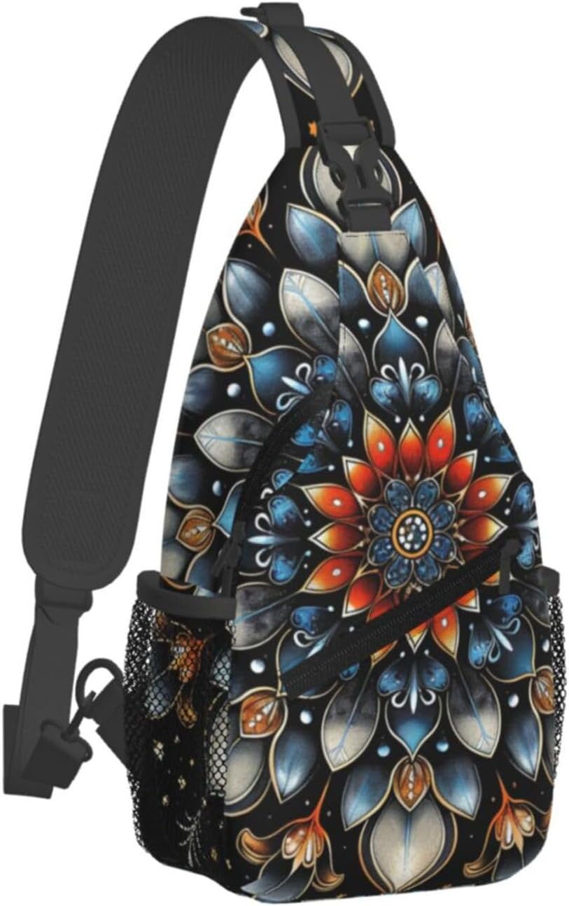 Mandala Sling Bag For Women Men Fashion Backpack Crossbody Mandala Shoulder Bag Sling Backpack Chest Bag Travel Hiking Casual Sport Daypack - Image 2