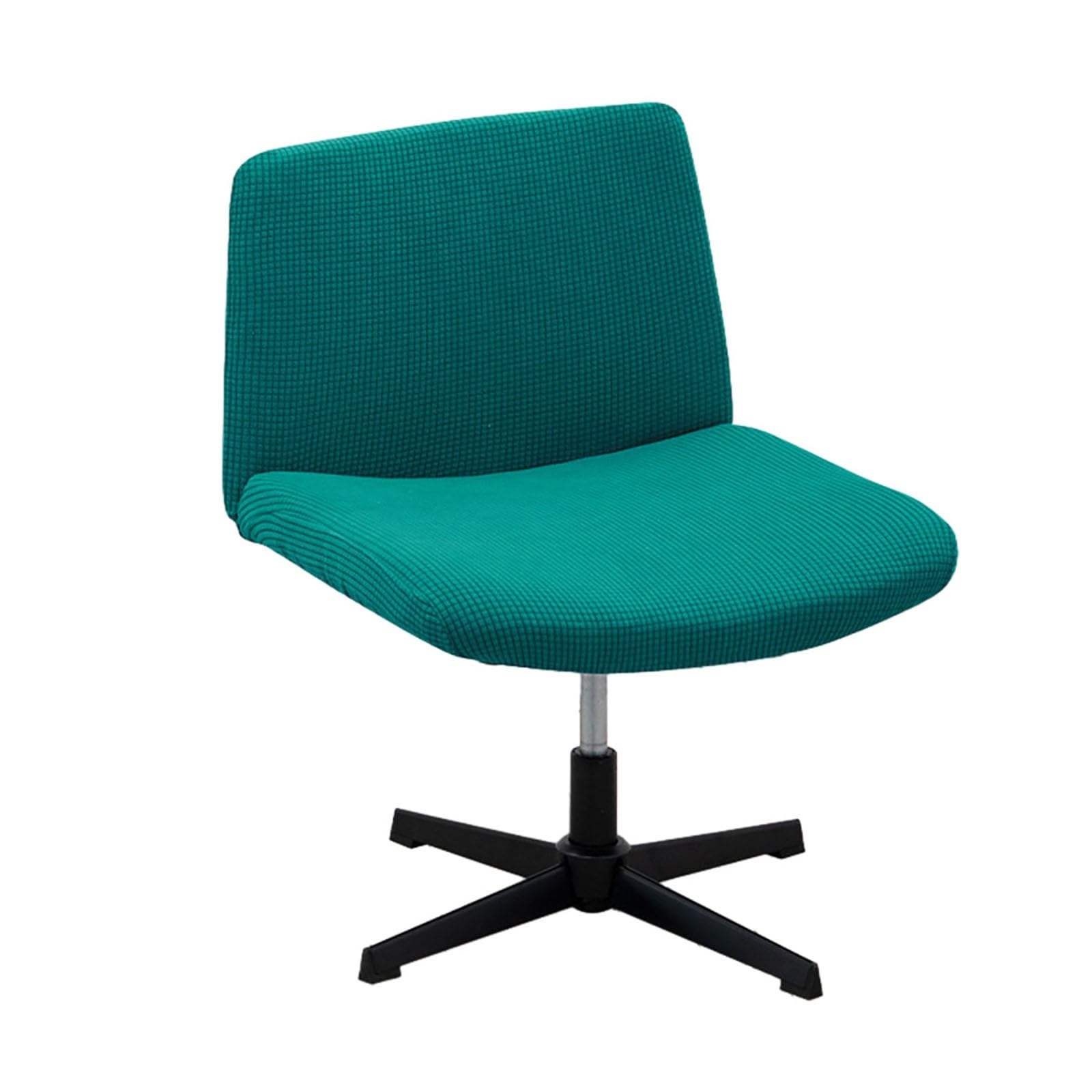 Funda elástica Protectora para Silla de Escritorio sin Brazos con diseño Cruzado, Ideal para Sala de Estar, Dormitorio, Fiestas, Pubs y hoteles.(Emerald Green)