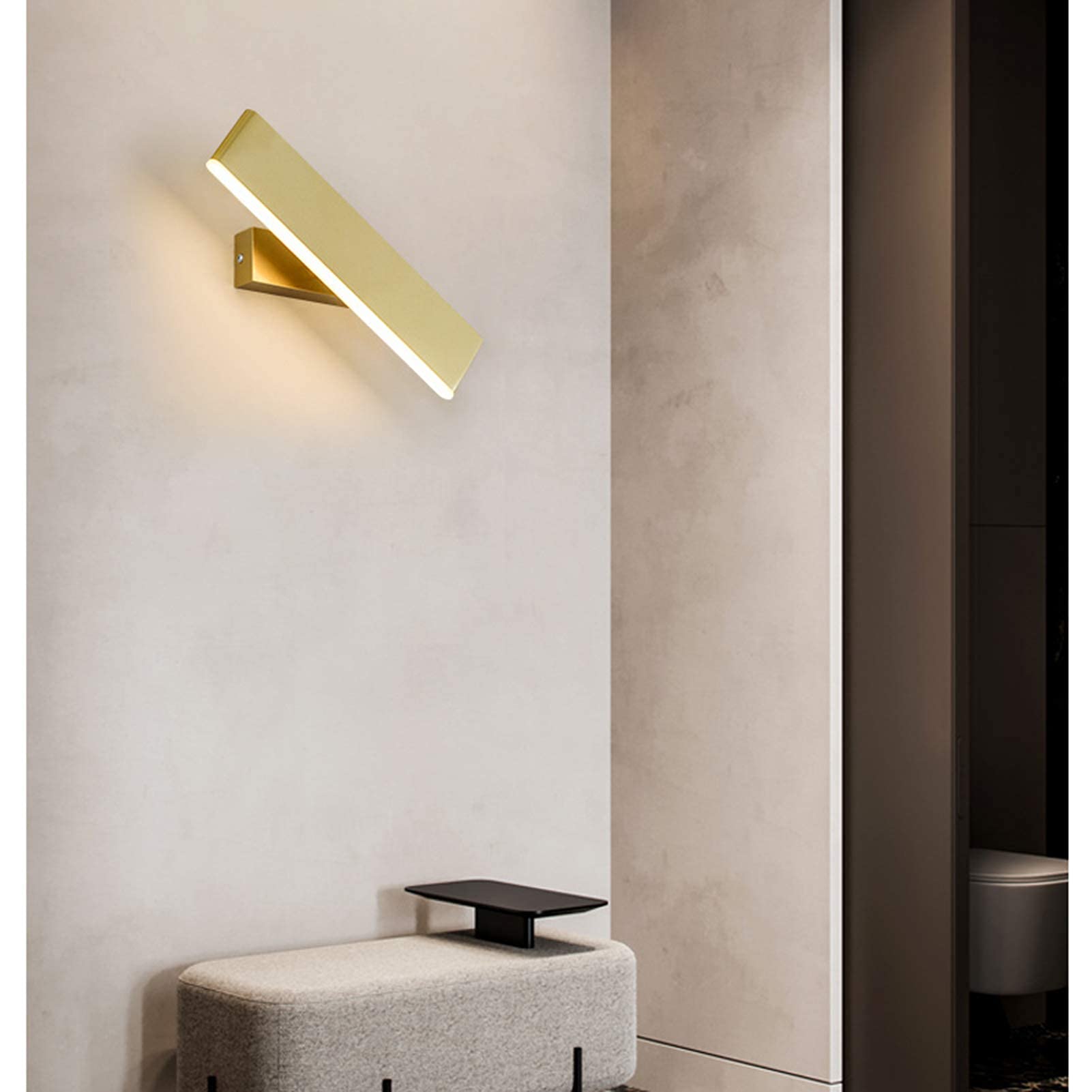 WYRKYP Applique da Parete Lampada Orientabile 350 ° Lampada da Parete Moderna Apparecchio Di Illuminazione per Interni per Corridoio Scale Hotel Comodino Soiorno 6W Lampada da Parete a Led,Marrone,Lu