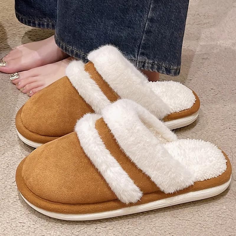 BEDAW Casa Calde Pantofole di Peluche, Pantofole di Cotone con La Salsa Spessa, Sneaker Interne Calde Invernali