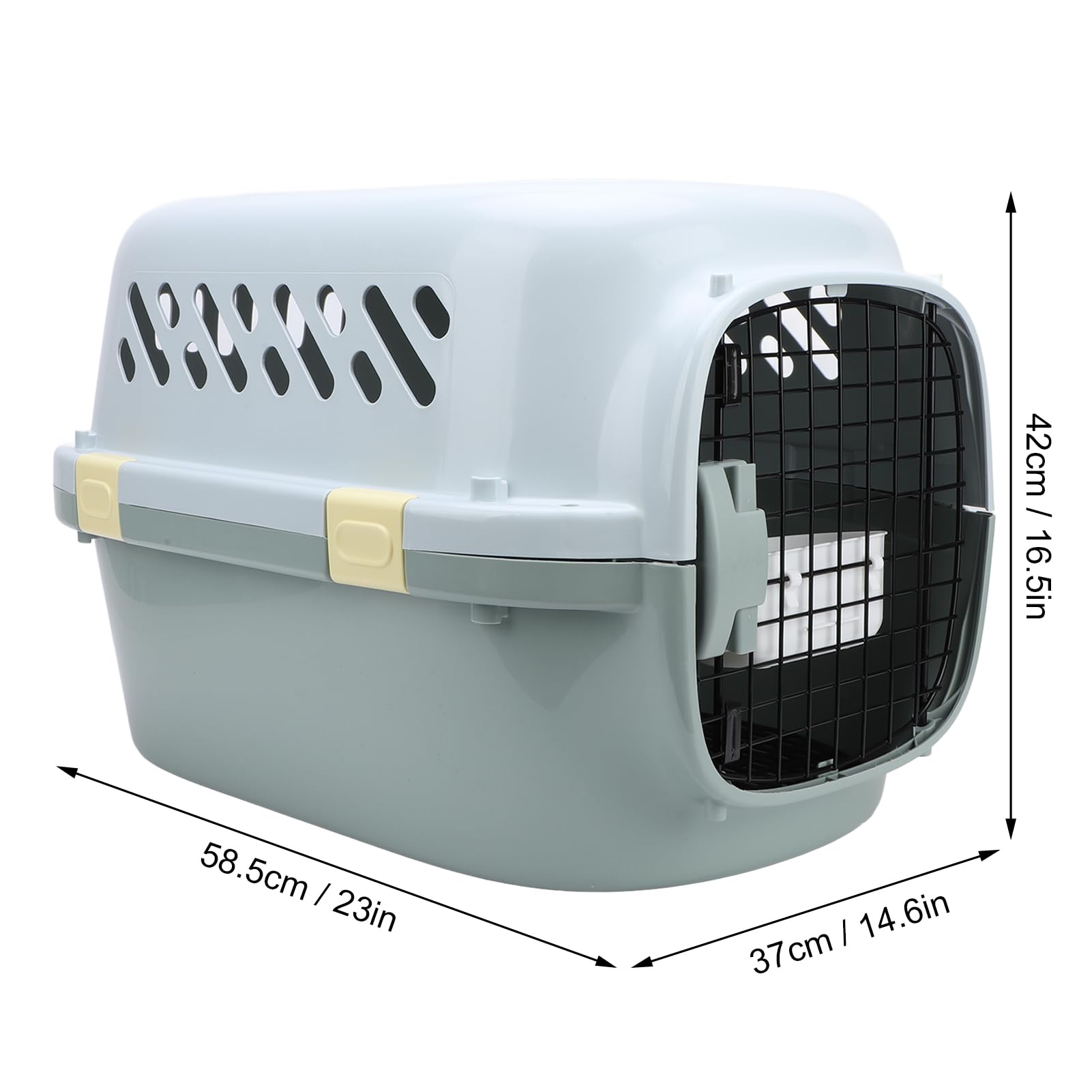 Transportín de Viaje para Gatos, Transportador de Viaje Portátil para Mascotas con Lados Rígidos, Transportador de Ligero y Plegable para Gatos con Puerta con Cerradura, Gran Espacio, (Grande)