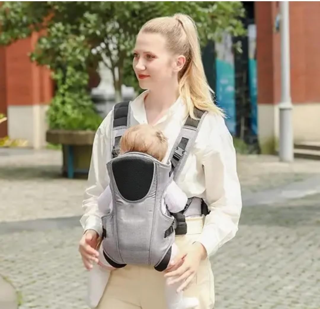 Duggu Kids 3-in-1 Ergonomic Baby Carrier – Multifunctional, Breathable & Adjustable for Newborns to Toddlers for (0-24 Months) Soft, Durable & Designed for Parent & Baby Comfort (Grey)-image-29