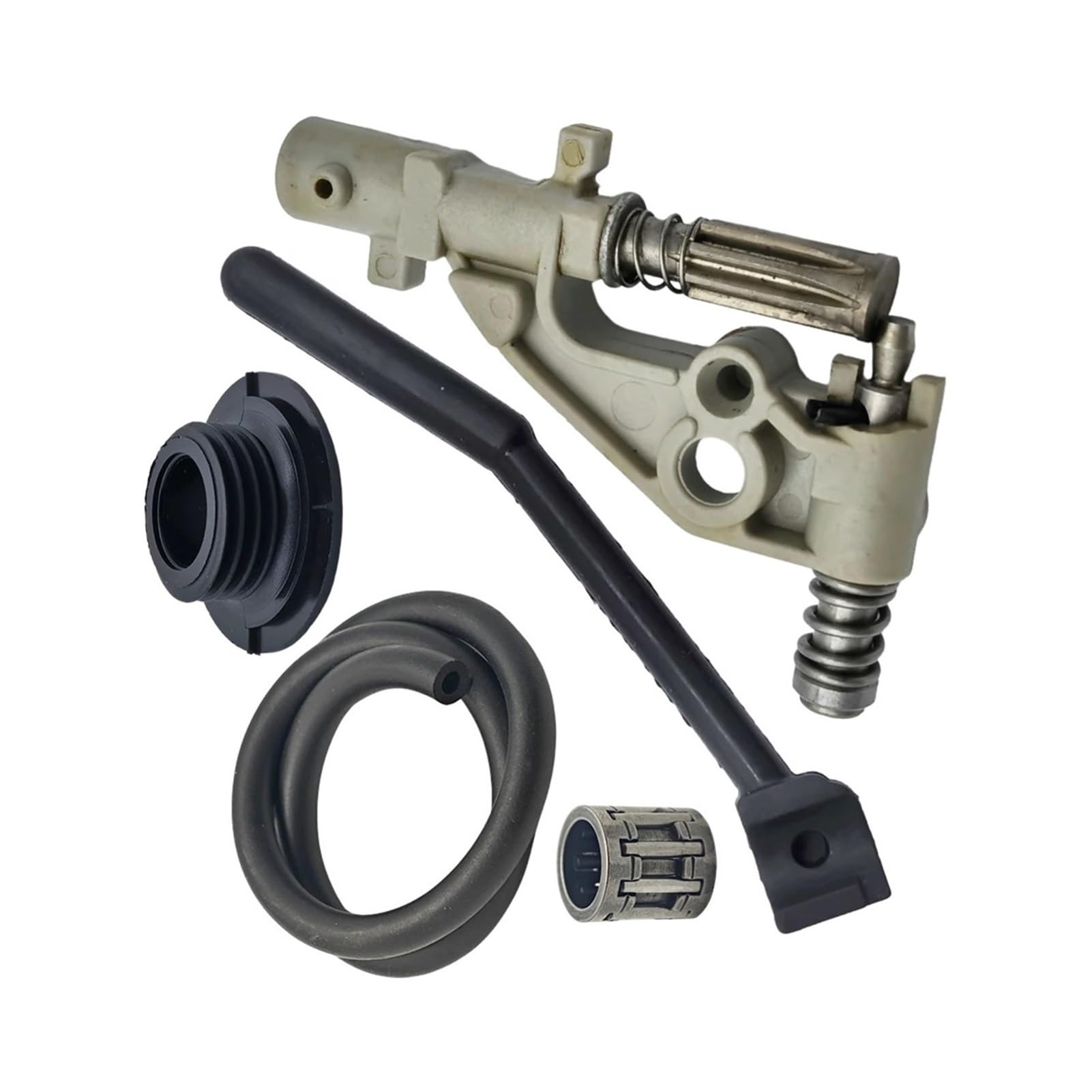 Kit de línea de presión de Bomba de Aceite Apto for Motosierra 455 455E 460 461, reemplazo de piñón de engrasador de Engranaje helicoidal