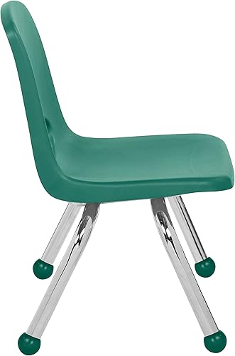 Miniatura 412 de Factory Direct Partners 10355-BL Silla escolar apilable de 10 pulgadas, asiento apilable para estudiantes con patas de acero cromado y rodamientos