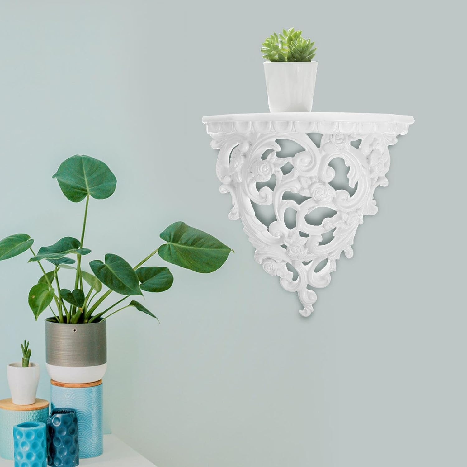 Ciieeo Floating Shelves Crystal Display Shelf Flower Pot Hanging Bracket Bathroom Rustic Wall Shelf Decor Boho Wall Mounted Bookshelf Sundries Organizer Zen Meditation Present Yoga Decorations