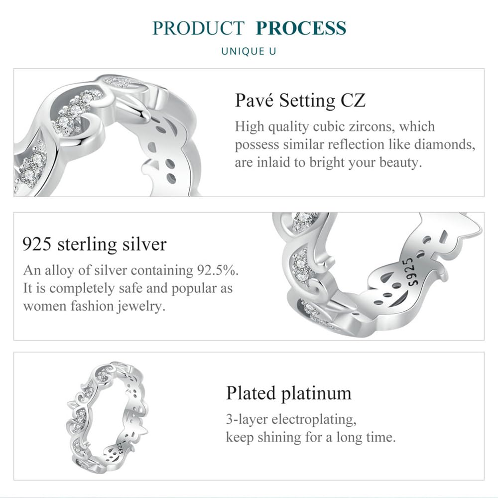 Filigraner Ring aus Sterlingsilber mit Zirkonia und CZ für Damen
