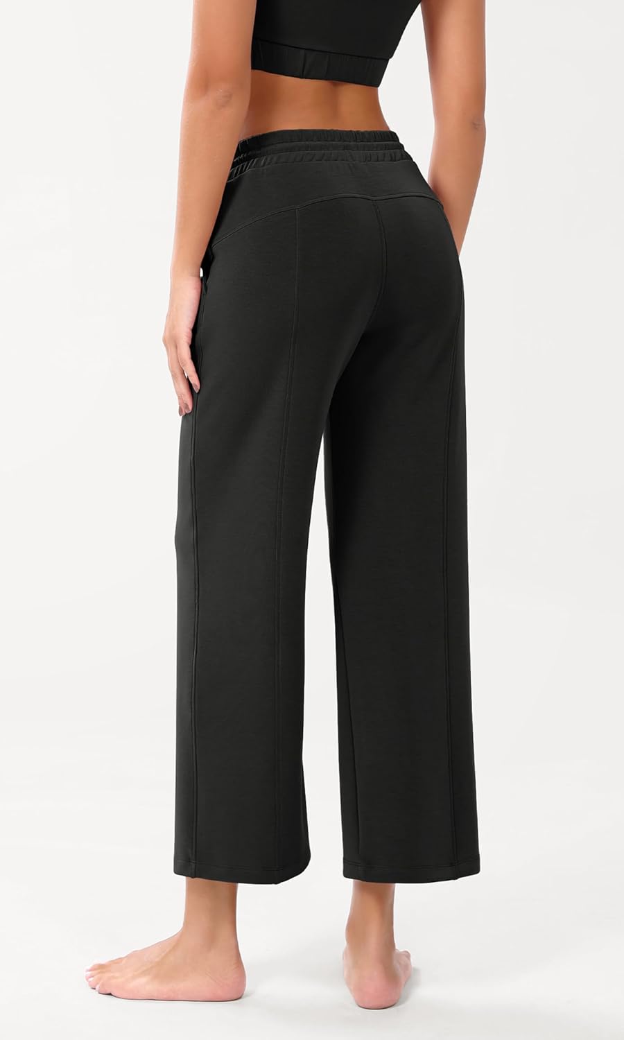 ODODOS Women's Modal Soft Wide Leg Pants with Pockets Adjustable Shockcord High Waist Casual Lounge Pants-27/29/31" Inseam - Image 2