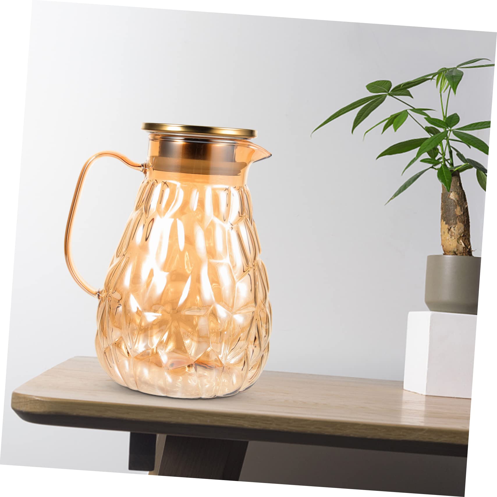 MAGICLULU Glas Wasserkrug 1800ml mit Ausgießer Edelstahl Deckel Leicht zu Reinigen für Kalte Getränke und Gäste