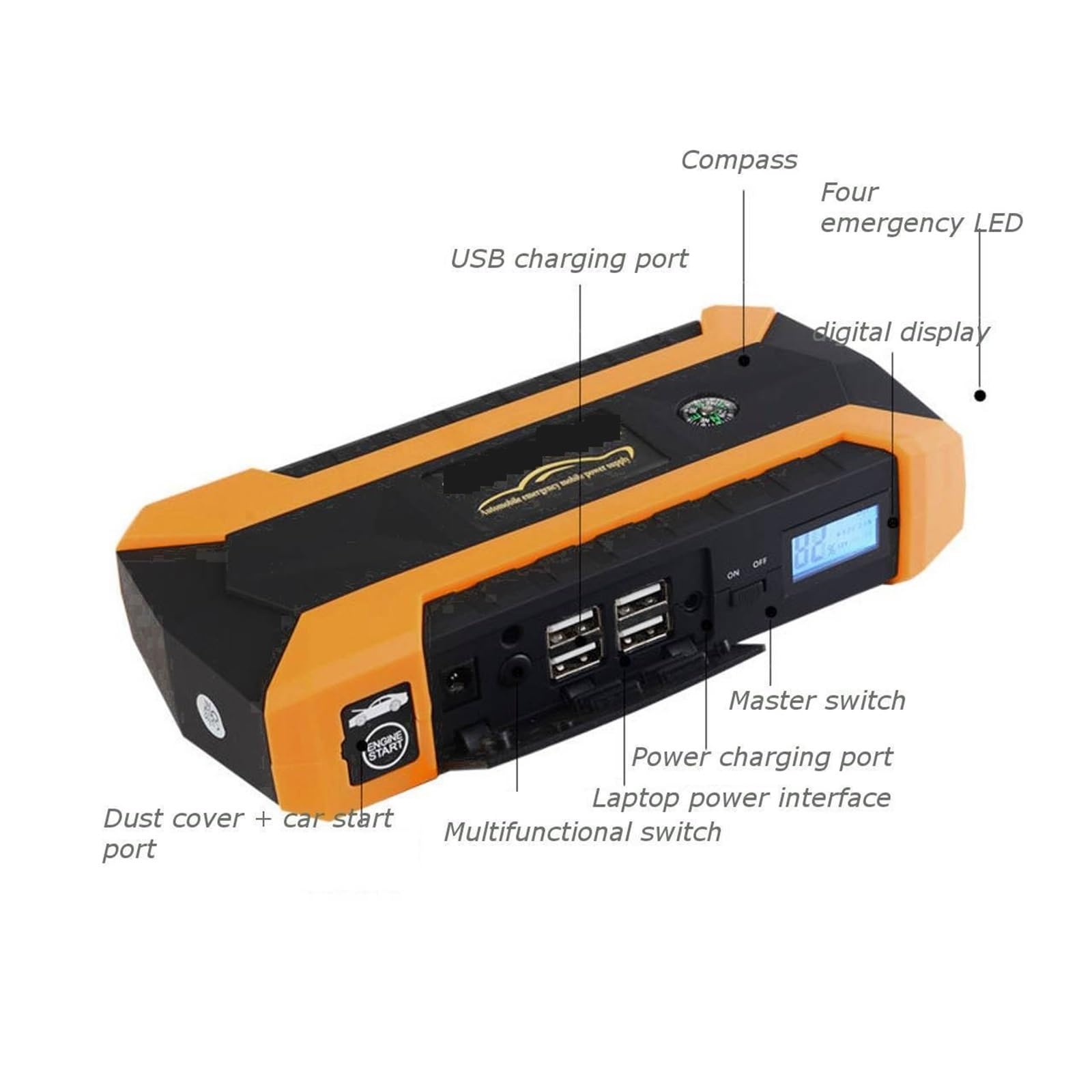 6000mAh Urządzenie Do Uruchamiania Awaryjnego Samochodu Power Bank 600A Urządzenie Zapłonowe Diesel Benzyna Ładowarka Samochodowa Do Wzmacniacz Akumulatora Samochodowego Buster Szybkie I Wydajne łAdow