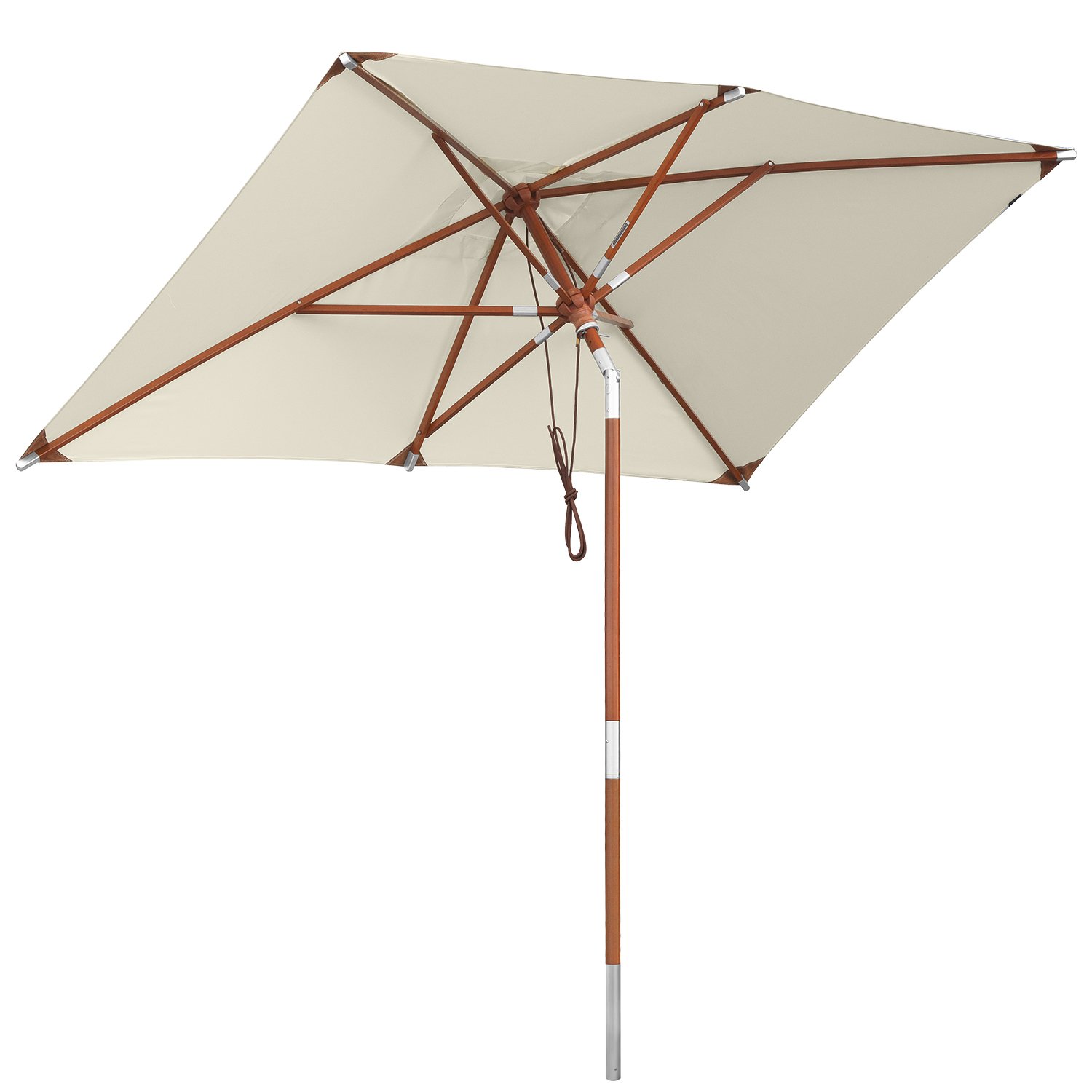 anndora Sonnenschirm 2,5 x 1,5 m eckig Gartenschirm Knicker mit Knickgelenk - Farbwahl